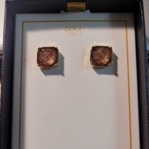 Glitter Square Stud Earrings